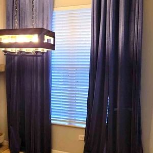 108" x 54" Navy Blue Velvet drapes